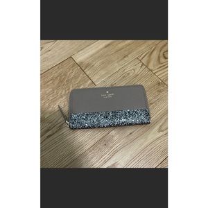 Kate spade grey glitter long wallet
